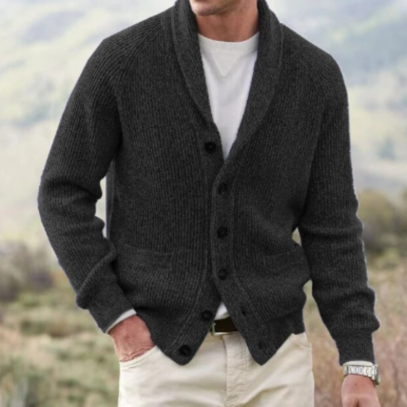 Cardigan en Tricot pour Hommes - Style Col Châle pour Toutes Occasions