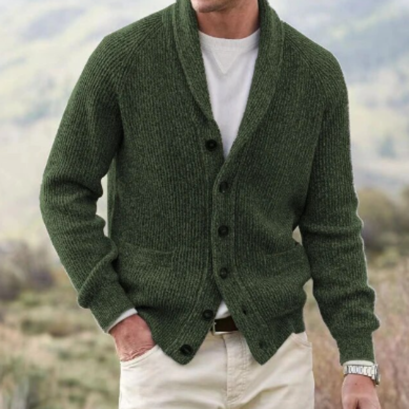 Cardigan en Tricot pour Hommes - Style Col Châle pour Toutes Occasions