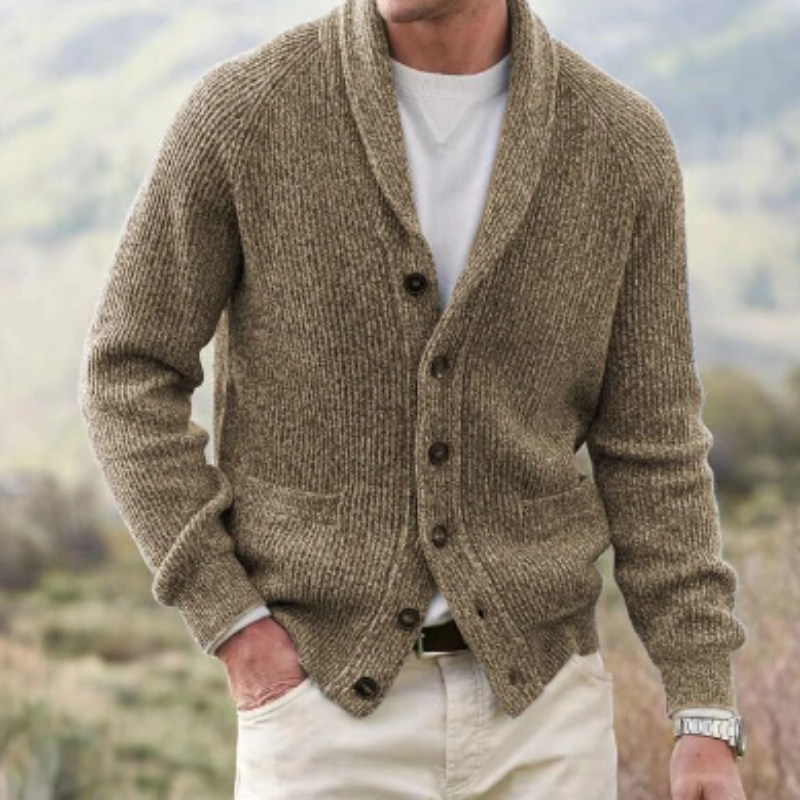 Cardigan en Tricot pour Hommes - Style Col Châle pour Toutes Occasions