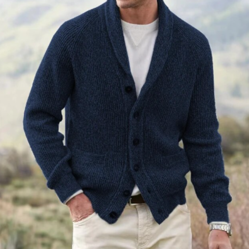 Cardigan en Tricot pour Hommes - Style Col Châle pour Toutes Occasions