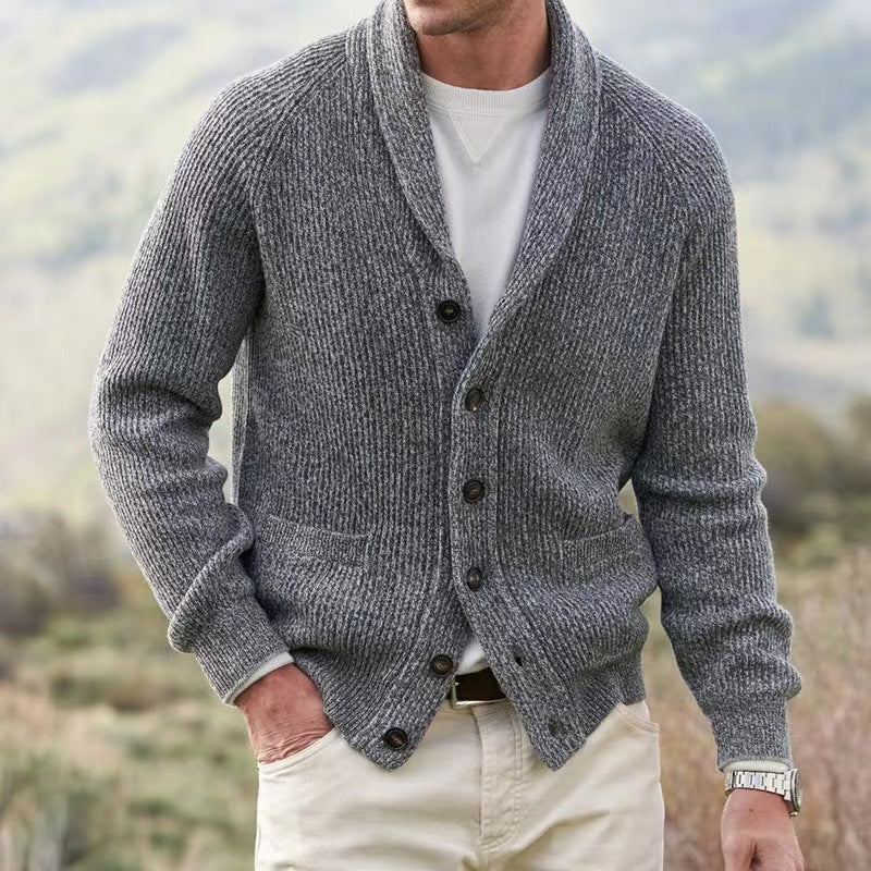 Cardigan en Tricot pour Hommes - Style Col Châle pour Toutes Occasions