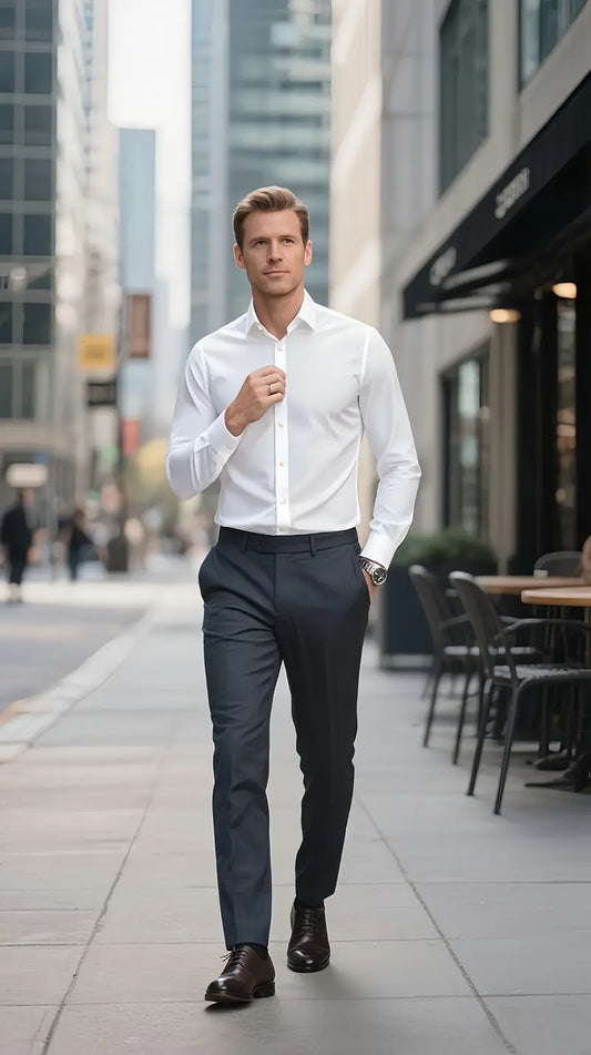 Chemise de Costume Slim Fit Blanche pour Événements Formels