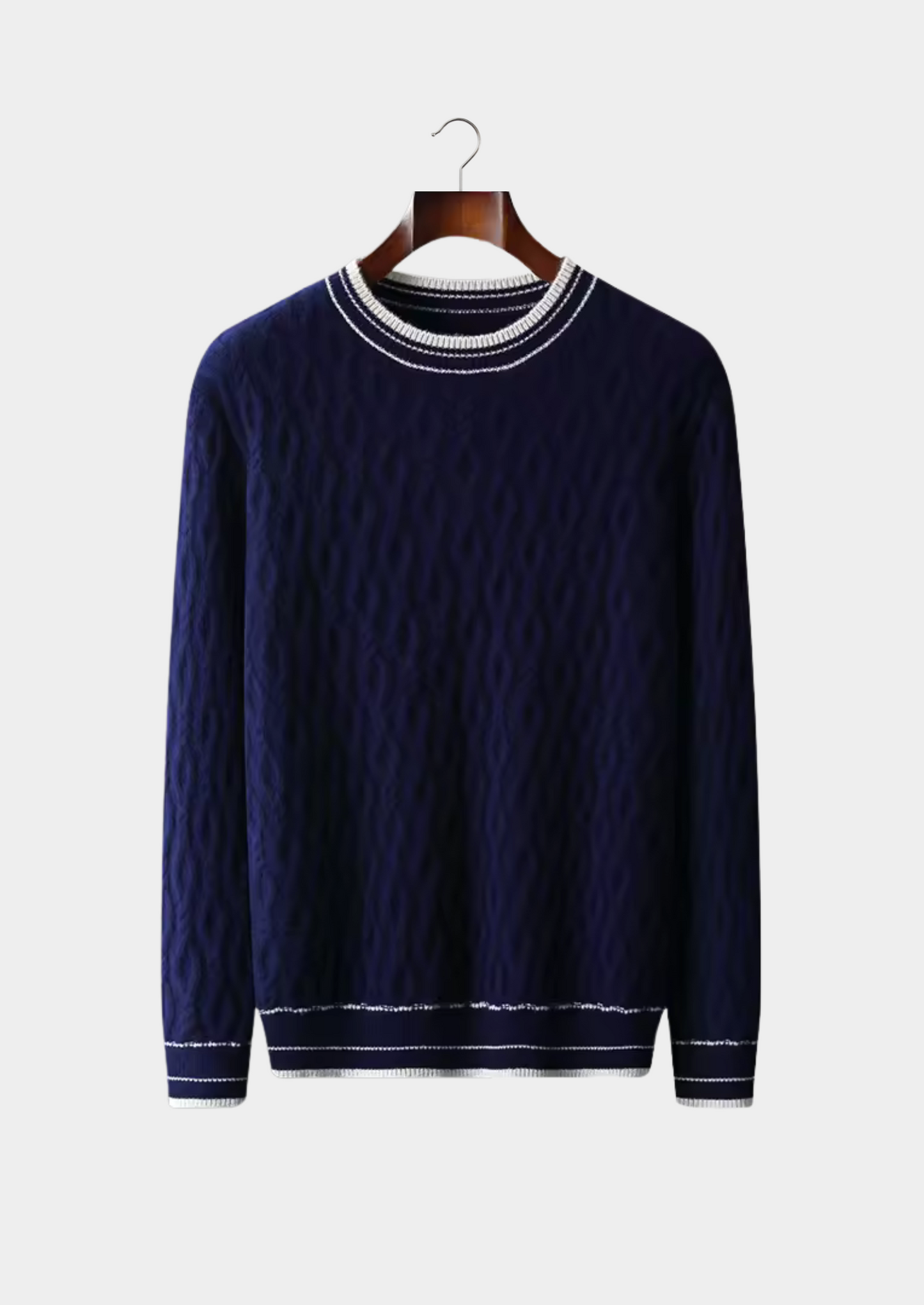 Pull à col rond pour hommes avec bordure rayée pour toutes les occasions