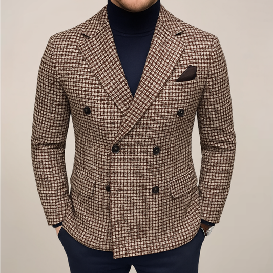 Blazer à Double Boutonnage à Carreaux pour Hommes – Veste Héritage pour Événements Élégants