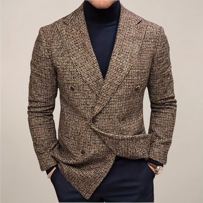 Blazer Ajusté à Carreaux pour Hommes pour Événements Élégants