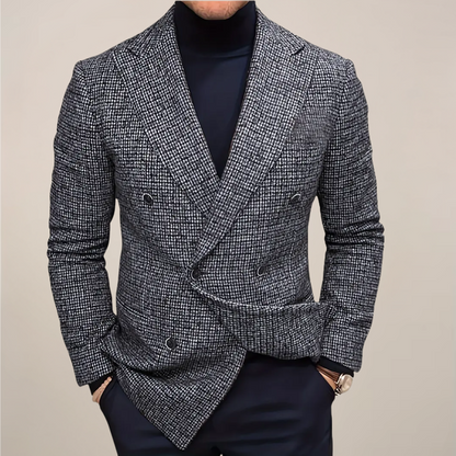Blazer Ajusté à Carreaux pour Hommes pour Événements Élégants