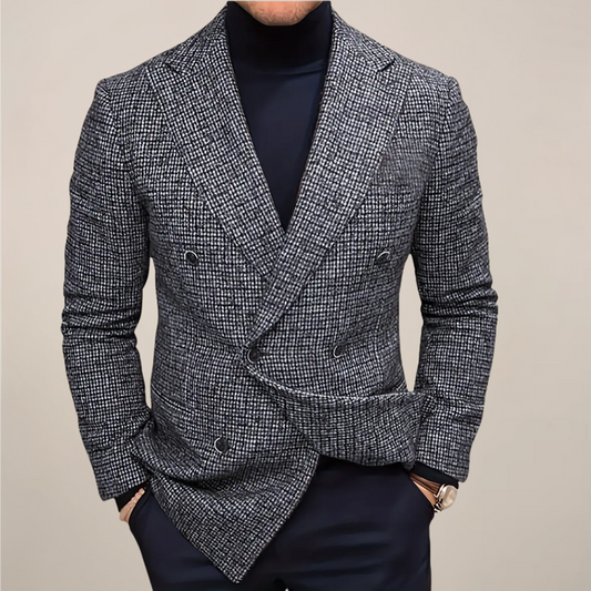 Blazer Ajusté à Carreaux pour Hommes pour Événements Élégants