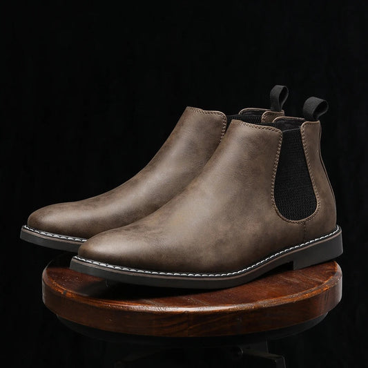 Bottines Chelsea pour hommes avec panneaux élastiques élégants pour occasions chics