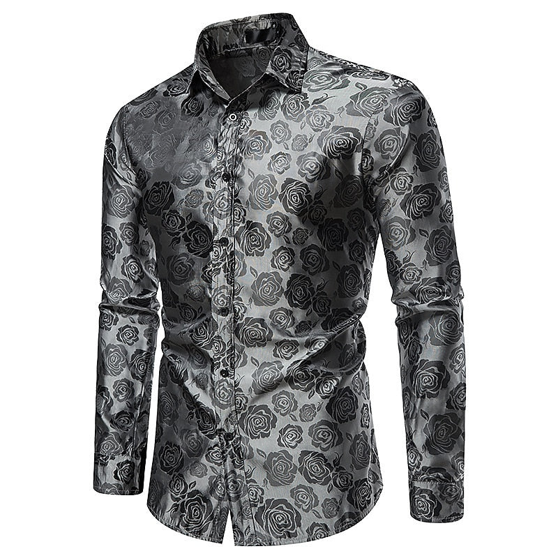Chemise Longue à Manches Brillantes pour Hommes pour Événements