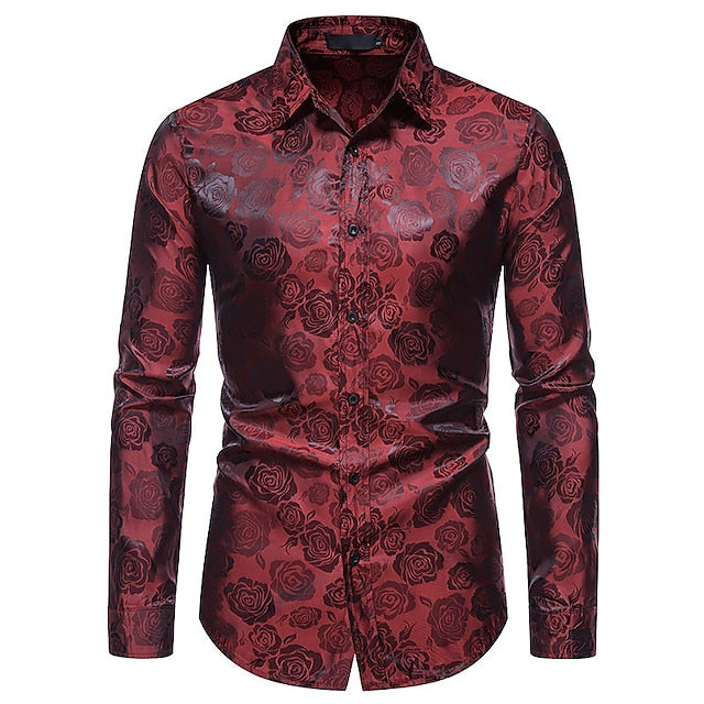 Chemise Longue à Manches Brillantes pour Hommes pour Événements
