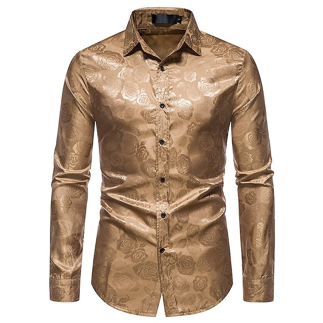 Chemise Longue à Manches Brillantes pour Hommes pour Événements