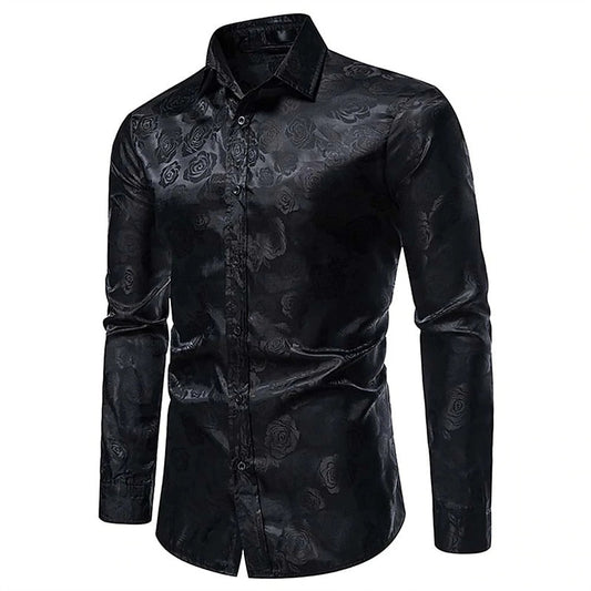 Chemise Longue à Manches Brillantes pour Hommes pour Événements