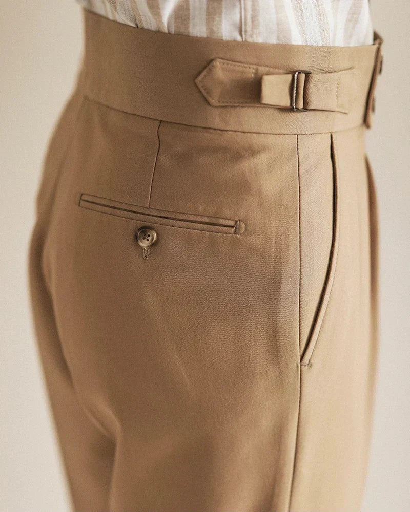 Pantalons habillés plissés taille haute pour hommes pour événements formels
