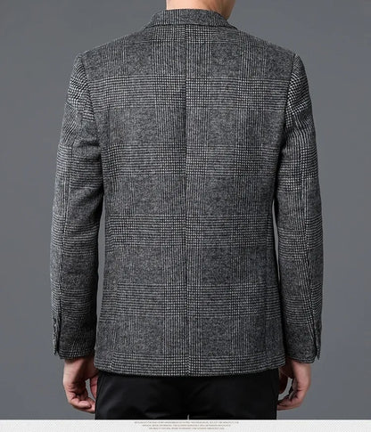 Blazer à Carreaux Glen pour Hommes - Design Élégant à Deux Boutons pour Tenues Formelles et Décontractées