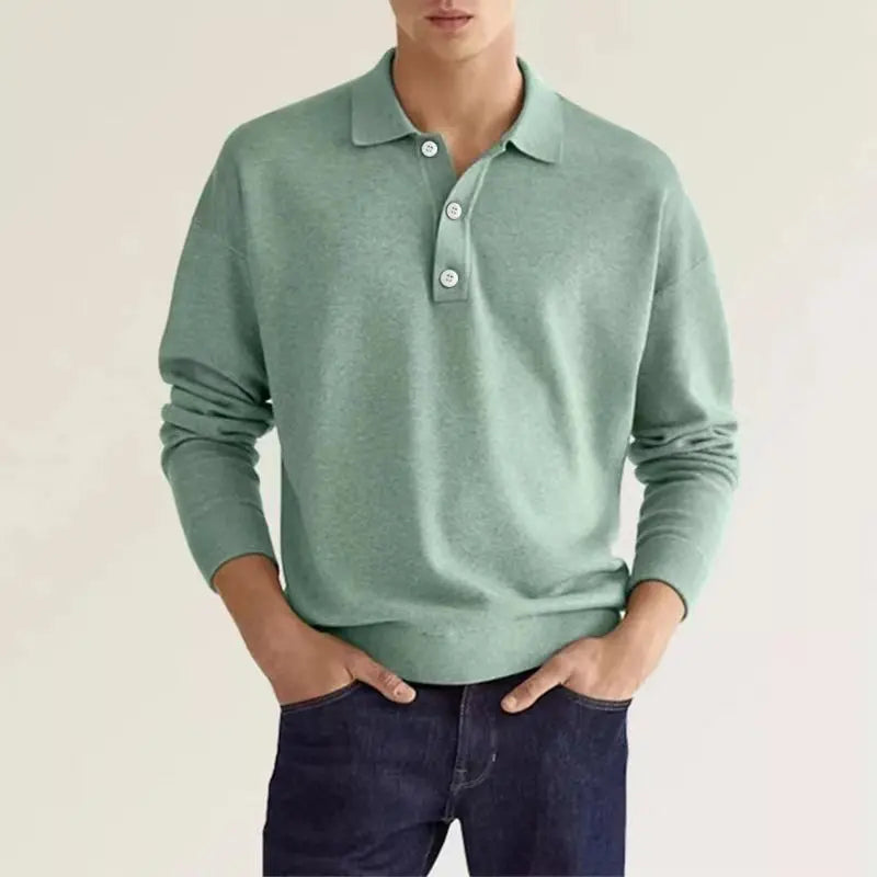Polo à Manches Longues à Demi-Bouton pour Hommes - Vêtements en Coton Élégants pour Toutes les Occasions