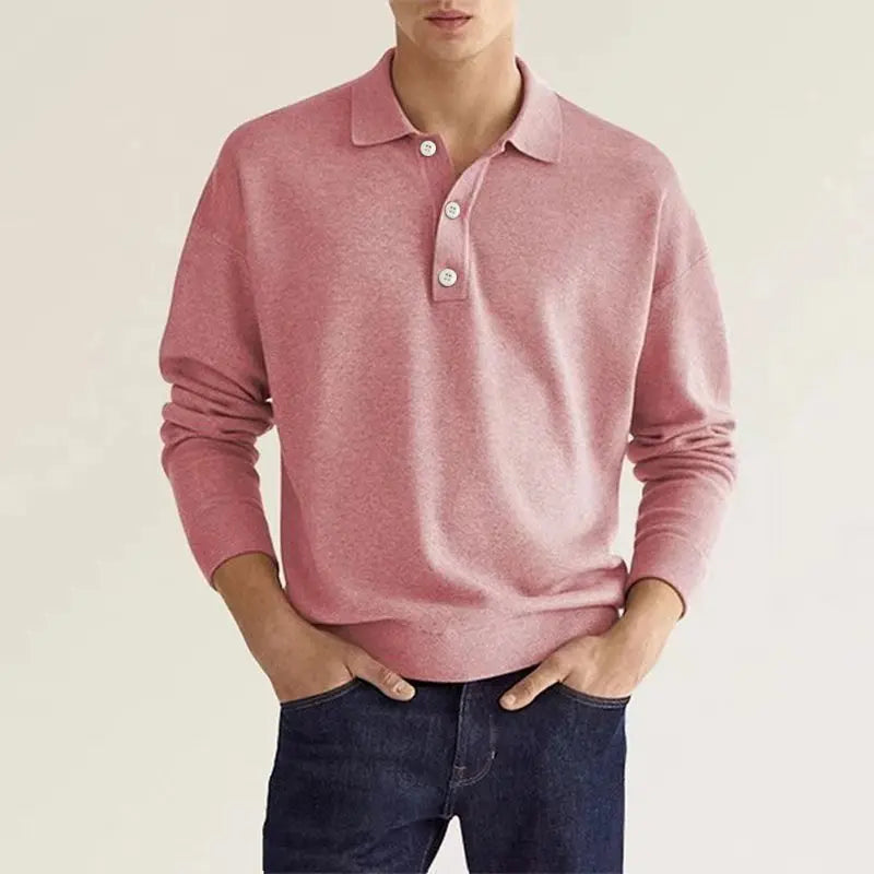 Polo à Manches Longues à Demi-Bouton pour Hommes - Vêtements en Coton Élégants pour Toutes les Occasions