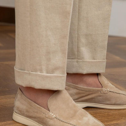 Pantalon plissé taille haute style italien pour hommes pour événements formels