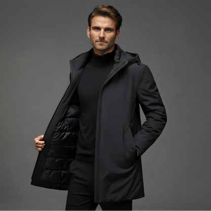 Veste d'Hiver à Capuche pour Hommes - Vêtement Extérieur Isolé et Élégant