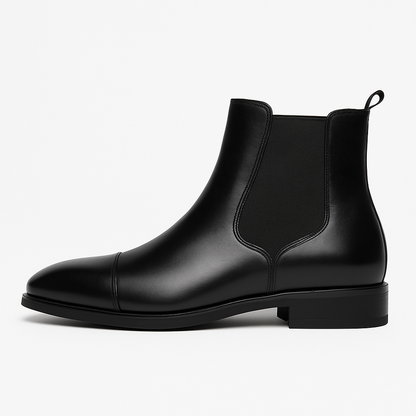 Bottines Chelsea en Similicuir pour Hommes avec Design à Bout Cap