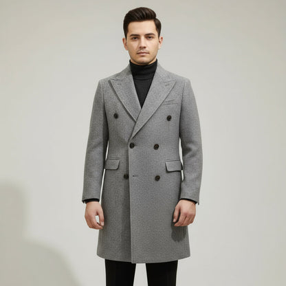 Manteau d'Hiver Gris de Style Italien pour Homme
