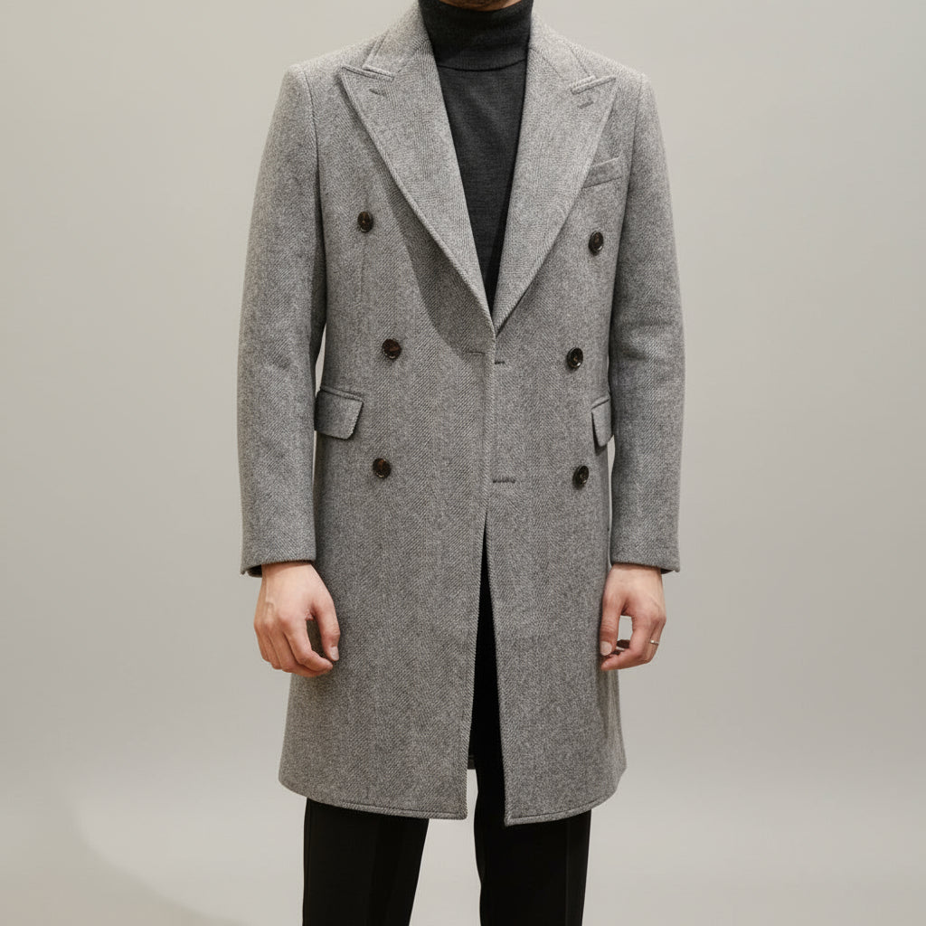 Manteau d'Hiver Gris de Style Italien pour Homme