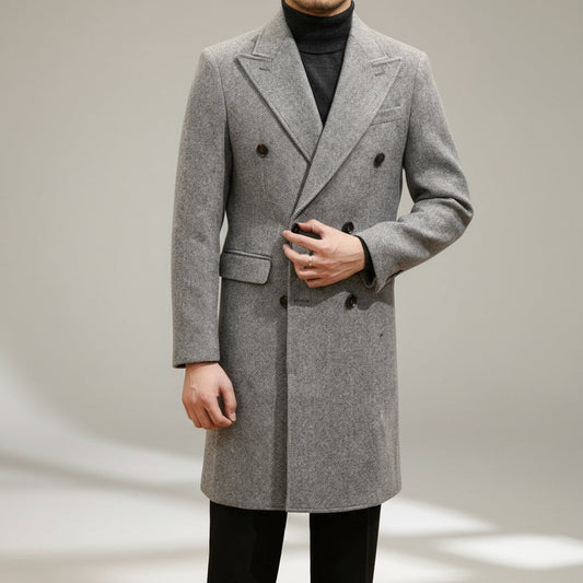 Manteau d'Hiver Gris de Style Italien pour Homme