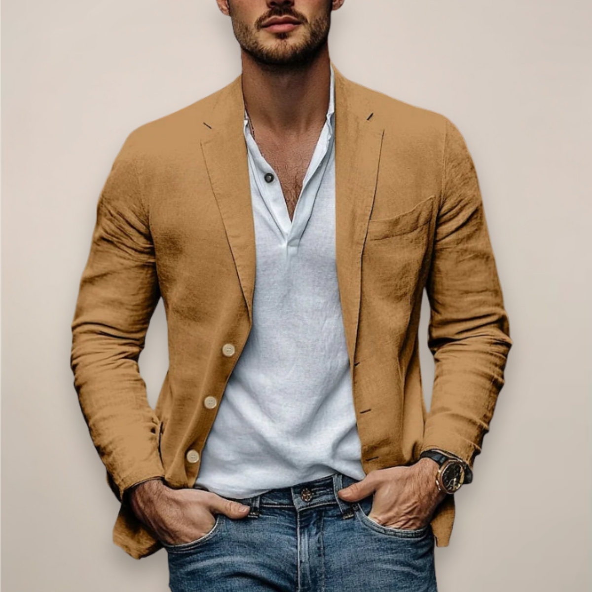 Blazer en Lin pour Hommes pour Événements d'Été Élégants