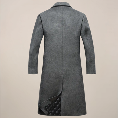 Manteau Long Classique pour Hommes à Revers pour l'Automne et l'Hiver
