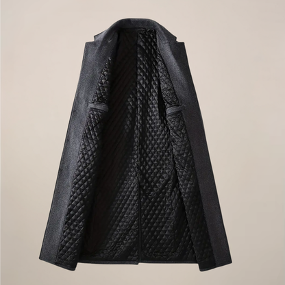 Manteau Long Classique pour Hommes à Revers pour l'Automne et l'Hiver