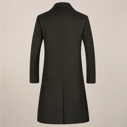 Manteau Long Classique pour Hommes à Revers pour l'Automne et l'Hiver
