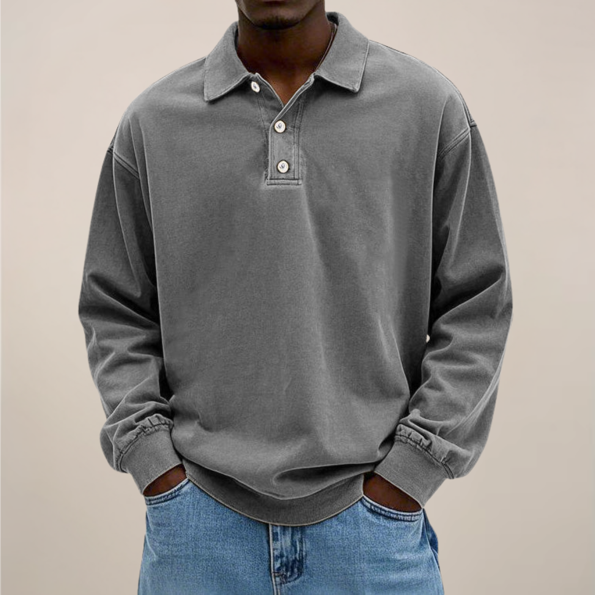 Polo à Manches Longues pour Hommes - Mélange de Coton Élégant pour Toutes les Occasions