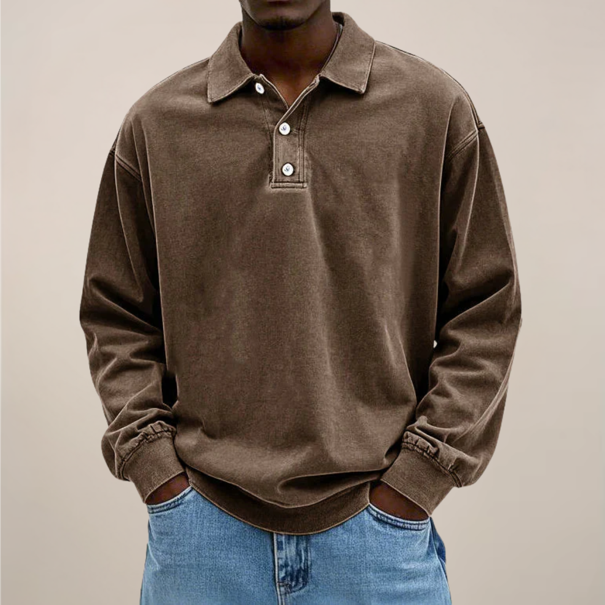 Polo à Manches Longues pour Hommes - Mélange de Coton Élégant pour Toutes les Occasions