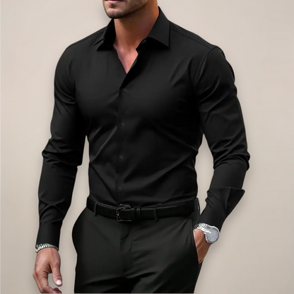 Chemise à Manches Longues pour Hommes – Col Classique à Encoches pour Toutes les Occasions
