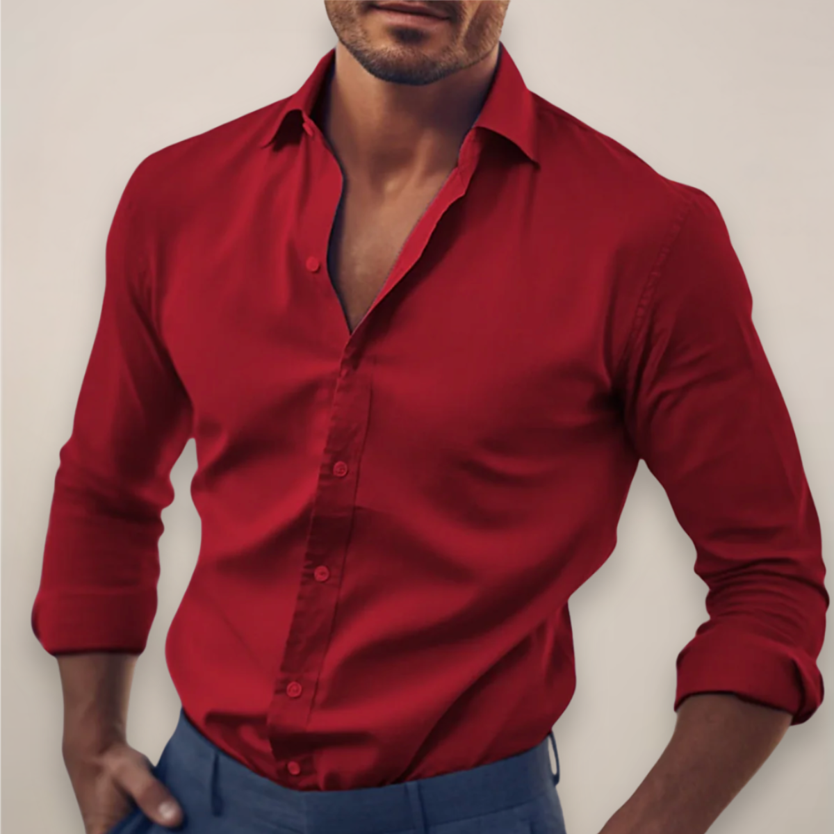 Chemise à manches longues pour hommes en couleurs classiques pour toutes les occasions