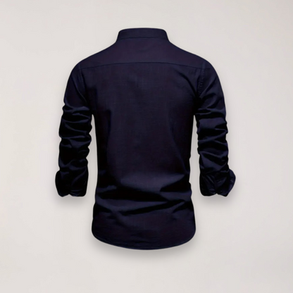 Chemise à Manches Longues pour Hommes – Design Brodé pour Occasions Élégantes