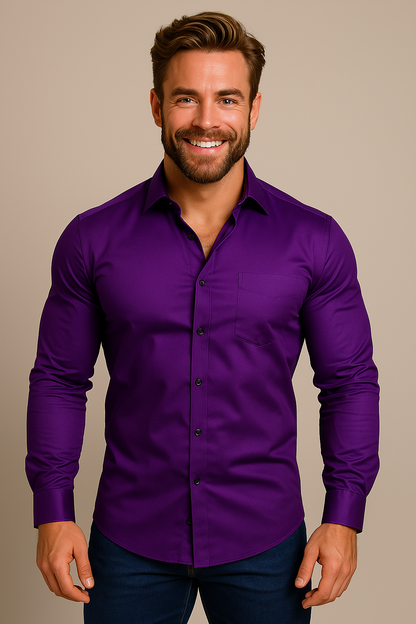 Chemise à Manches Longues pour Hommes – Tissu Anti-Froissement pour Toutes les Occasions
