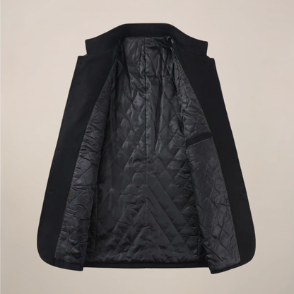 Manteau d'hiver ajusté pour hommes avec col montant