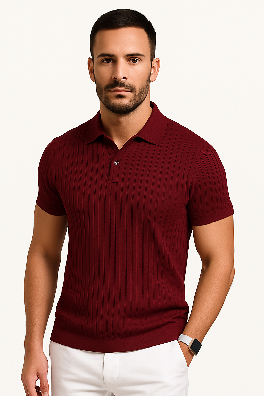 Polo pour Hommes - Coupe Musclée – Tissu Athlétique pour Tenue Décontractée Chic