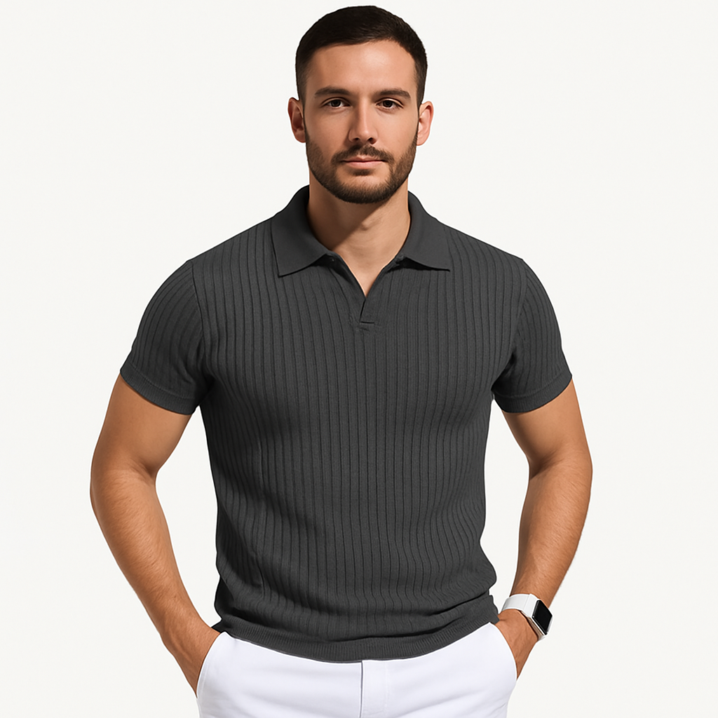 Polo pour Hommes - Coupe Musclée – Tissu Athlétique pour Tenue Décontractée Chic