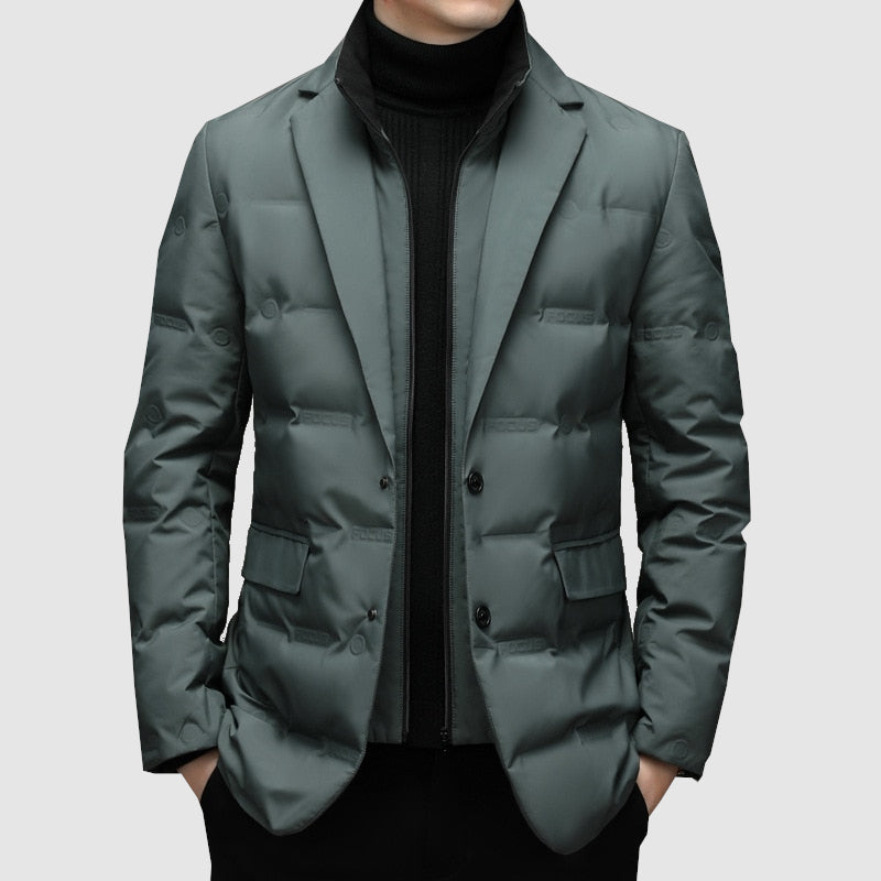 Veste Matelassée à Revers Notch pour Hommes pour Occasions Élégantes