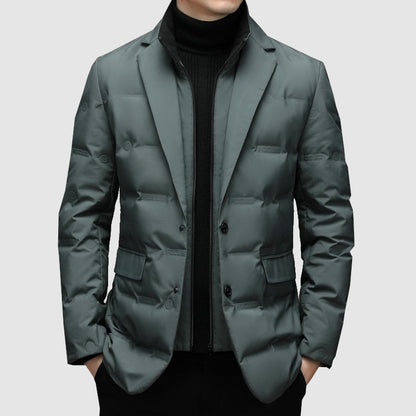 Veste Matelassée à Revers Notch pour Hommes pour Occasions Élégantes