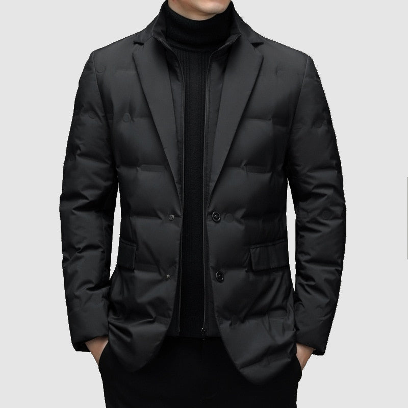 Veste Matelassée à Revers Notch pour Hommes pour Occasions Élégantes