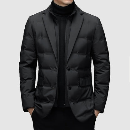 Veste Matelassée à Revers Notch pour Hommes pour Occasions Élégantes