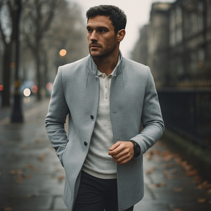 Manteau d'hiver minimaliste pour homme, avec boutons, pour un style smart casual