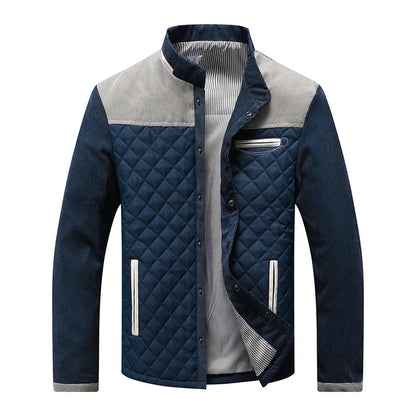 Veste Matelassée pour Homme avec Col Montant et Accents en Suède pour Sorties Élégantes