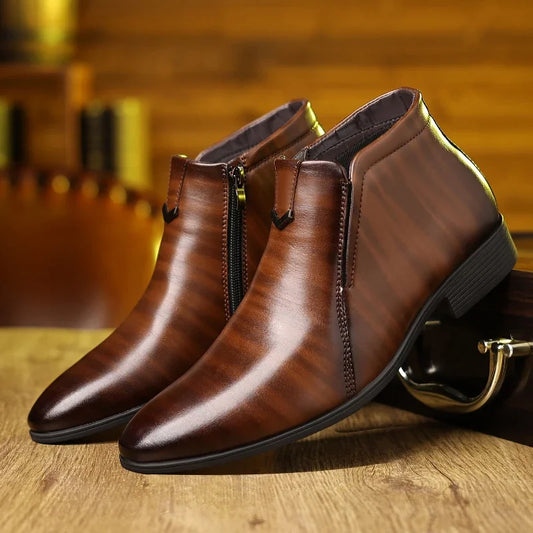 Bottines Retro pour Hommes - Chaussures de Ville Élégantes et Brillantes pour Toutes les Occasions