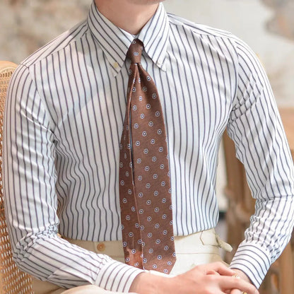 Chemise à Rayures Rétro pour Homme - Col Classique pour Toutes les Occasions