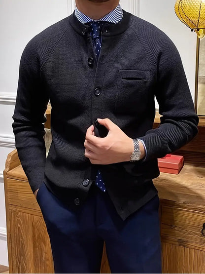 Cardigan en Maille Côtelée pour Hommes - Tricot Confortable pour Toutes les Occasions