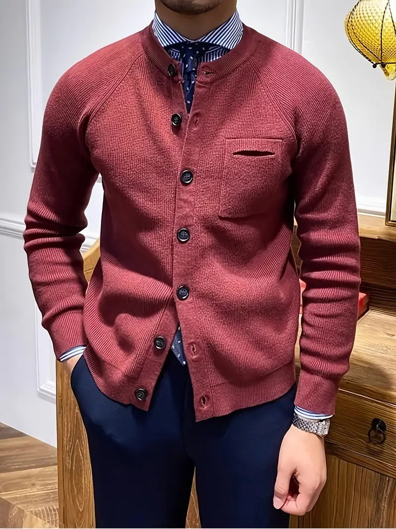 Cardigan en Maille Côtelée pour Hommes - Tricot Confortable pour Toutes les Occasions