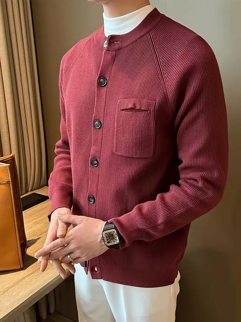 Cardigan en Maille Côtelée pour Hommes - Tricot Confortable pour Toutes les Occasions